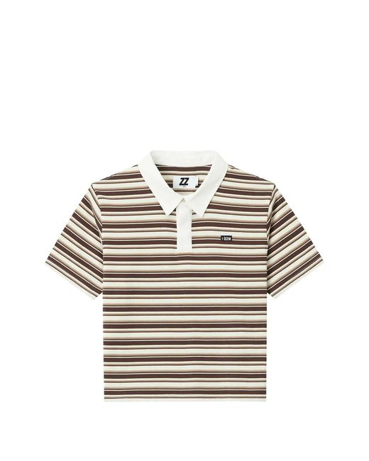 Izzue Gray Striped Polo Shirt