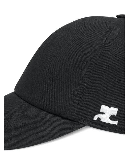 Courreges Blue Logo-Embroidered Cotton Cap