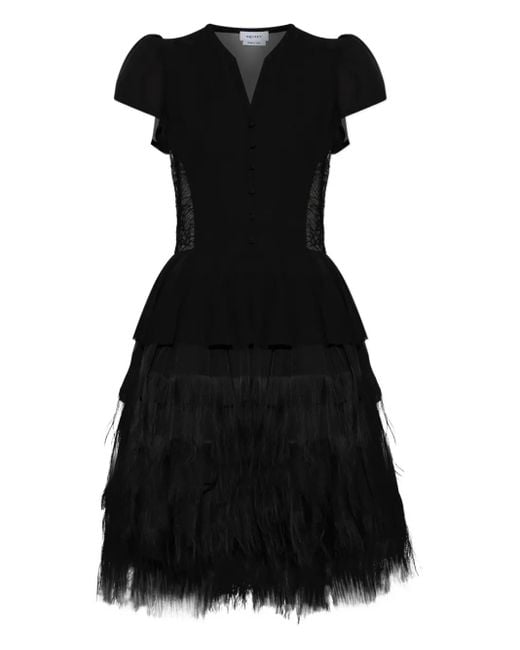 Alexander McQueen パフスリーブ ミニドレス Black