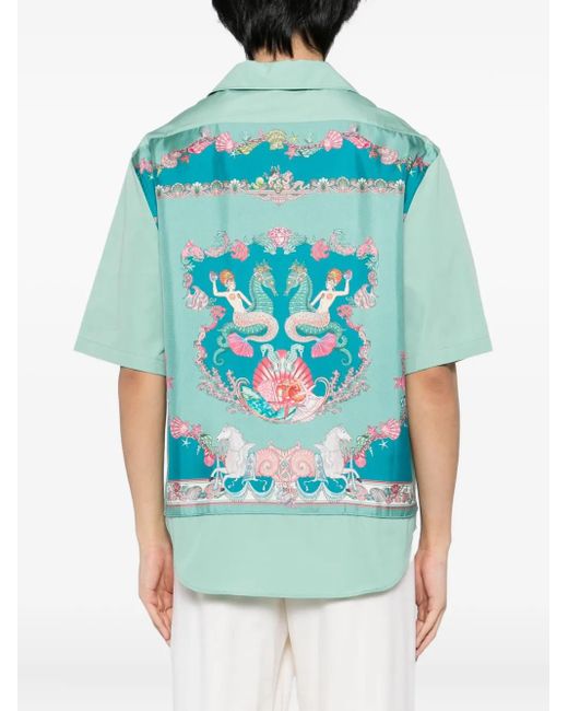 Versace Green Coral Theatre Shirt for men