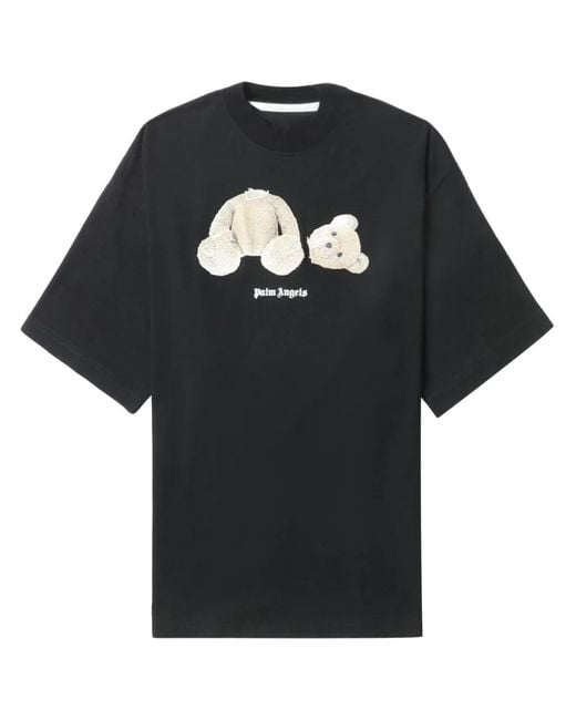 Palm Angels Black Bear-print Cotton-jersey T-shirt