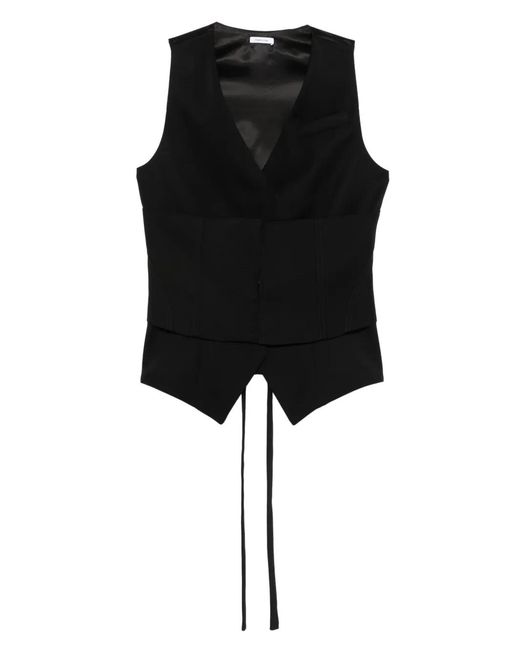 McQueen Black Tie Waist Vest