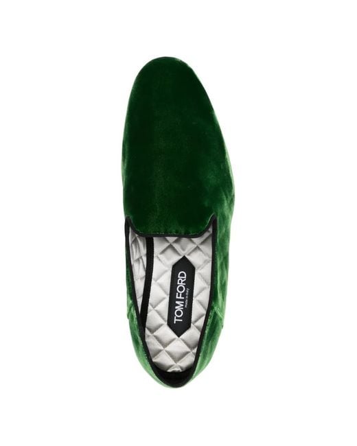 Tom Ford Green Steven Velvet Loafers for men