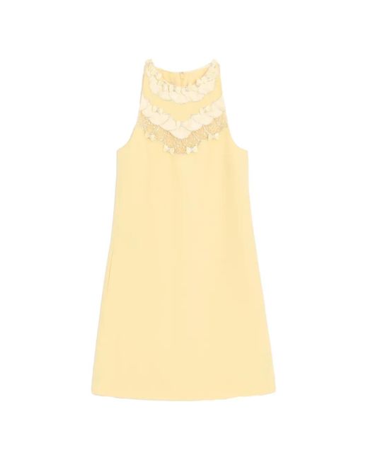 Valentino Garavani Women's Yellow Embroidered Crepe Couture Short Dress -  www.ice4pros.com.br