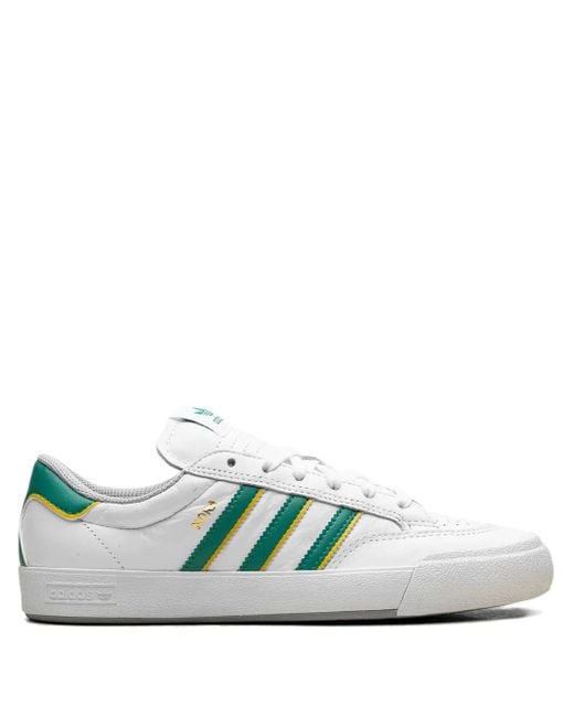 Adidas Green Nora Three-Stripe Leather Sneakers for men
