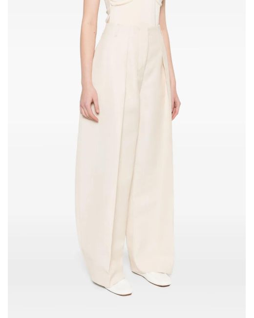 Jacquemus White Le Pantalon Ovalo Trousers