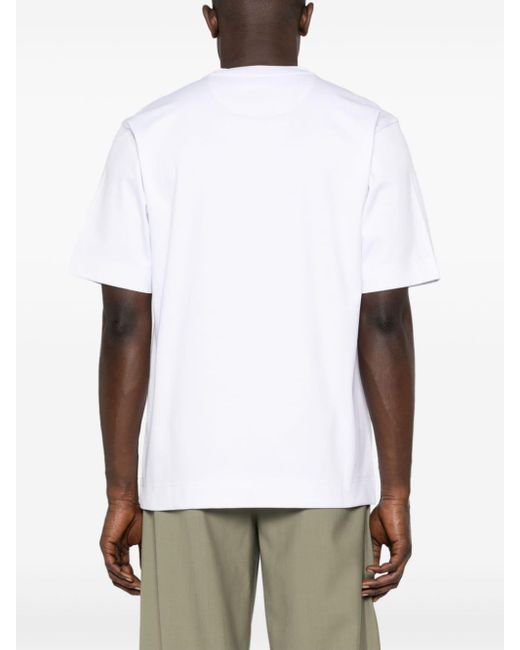 T-shirt à logo brodé Fendi pour homme en coloris White