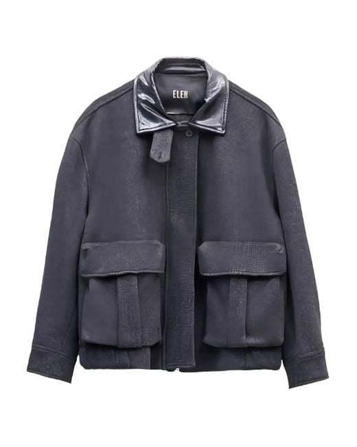 ELEH Blue Pocket Collar Jacket