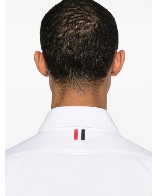 Thom Browne White Blanket-Stitch Degradé Shirt for men