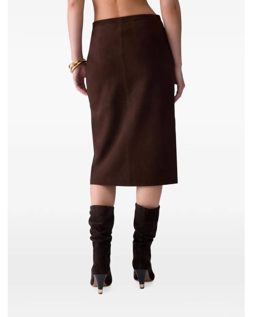 Liu Jo Brown Suede Midi Skirt