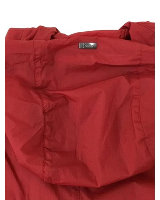 Herno Red Hooded Zip-Up Jacket for men