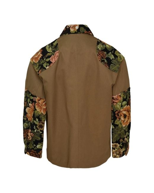 Simone Rocha Green Patchwork Floral-Print Jacket for men