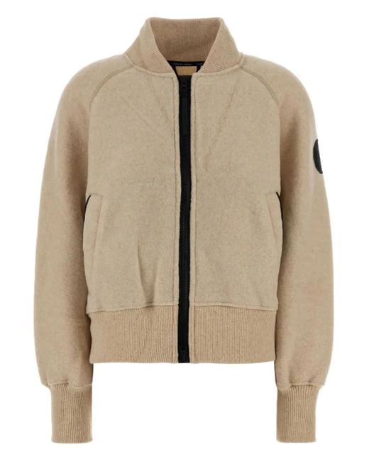 Canada Goose Natural Wool Blend Fleece Bomber Jacket