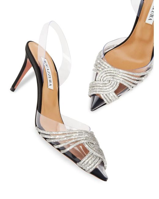 Aquazzura Gatsby 75mm スリングバック パンプス Metallic