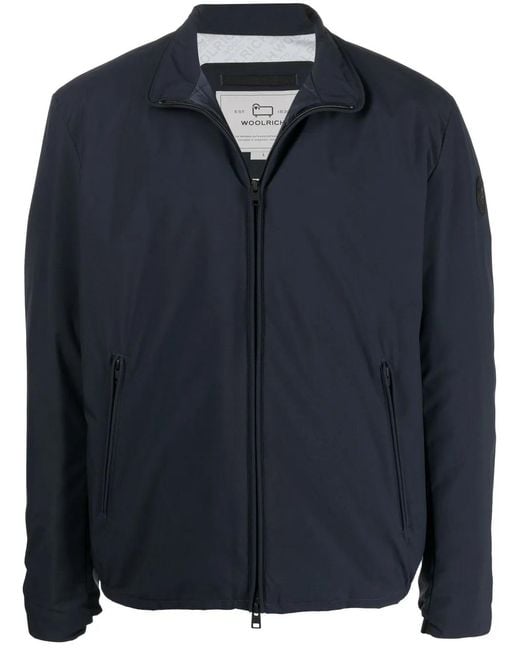 Woolrich Blue Sailing Padded Bomber Jacket for men