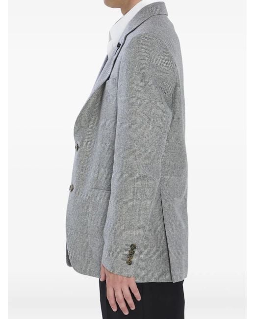 Lardini Gray Prince Of Wales Check Blazer for men