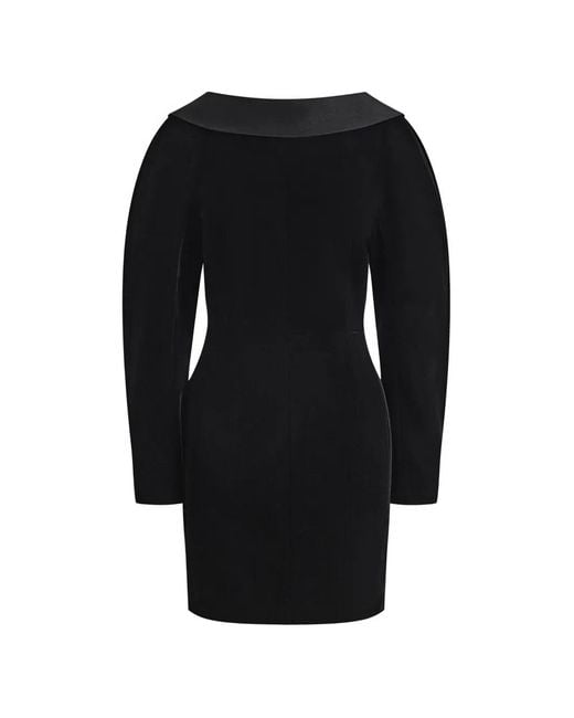 12 STOREEZ Black Adagio Velvet Mini Dress