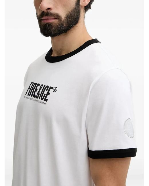 Bogner Fire + Ice White Puya Crew-Neck T-Shirt for men