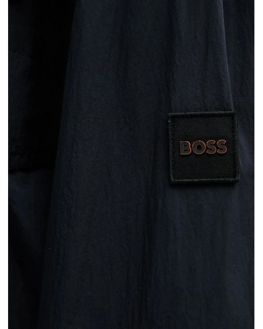 Boss Black Logo-Patch Hooded Jacket for men