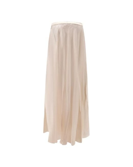 Mes Demoiselles White Calista Satin-Effect Maxi Skirt