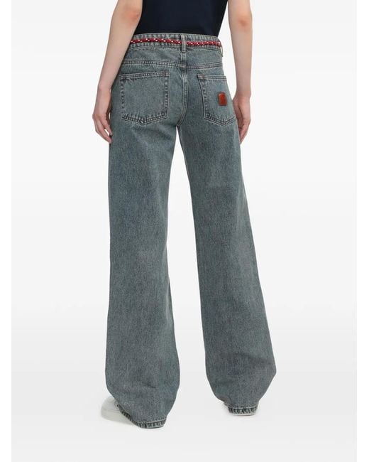 A Bathing Ape Gray Apee Rope Wide-Leg Jeans