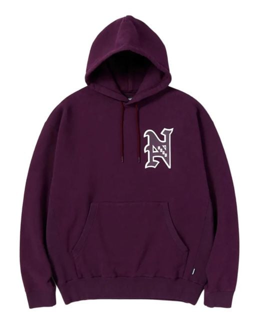 Neighborhood Purple Logo-Print Hooded Sweatshirt for men