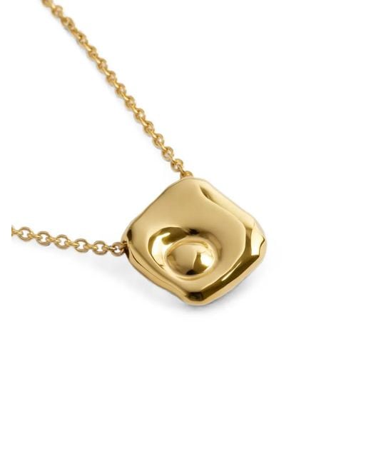 Monica Vinader White Square-Pendant Necklace