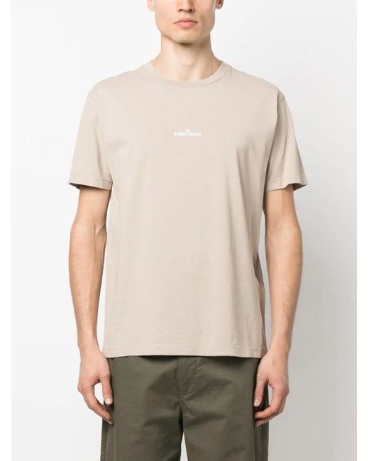 Stone Island Natural Logo-Print T-Shirt for men