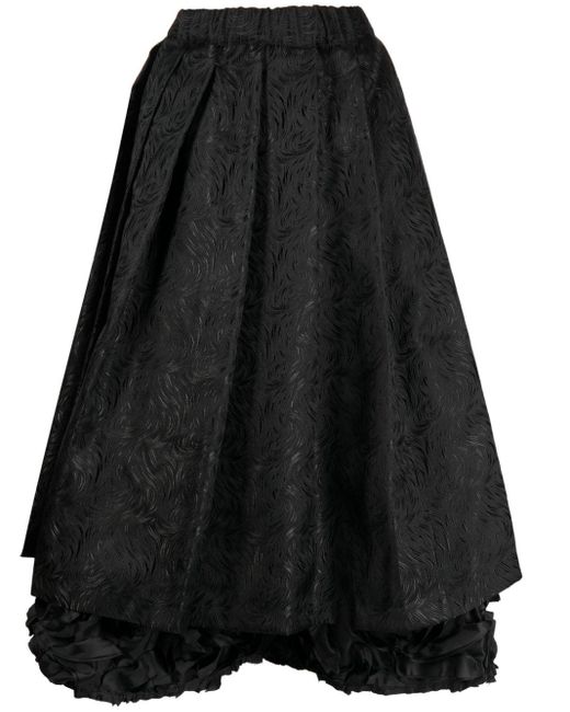 Comme des Garçons Black Wave-pattern A-line Skirt
