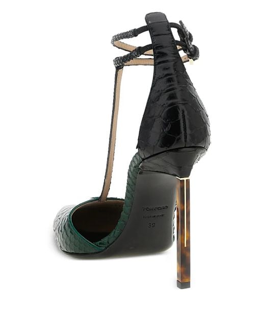Tom Ford Tストラップ パンプス 105mm Green