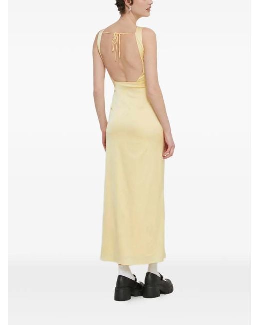 Abercrombie & Fitch Yellow Knot Split Maxi Dress