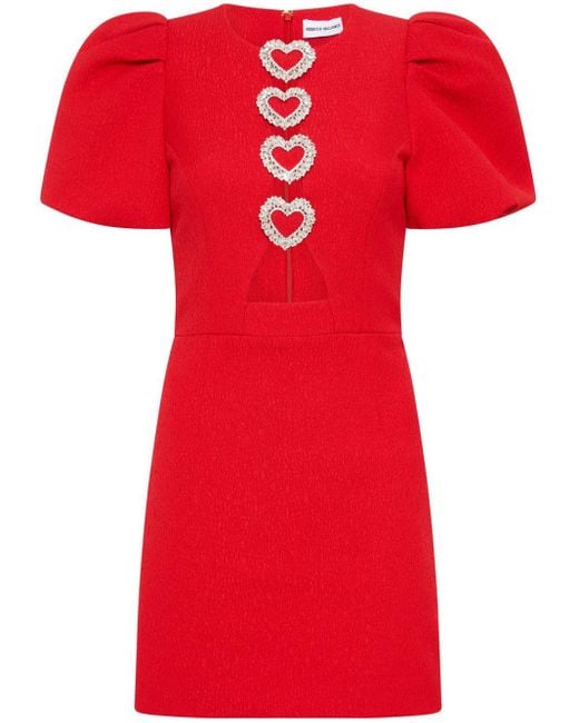 Rebecca Vallance Chiara Puff-sleeve Minidress in Red | Lyst