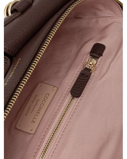 Coccinelle Brown Small Mavery Pocket Grained-Leather Pocke