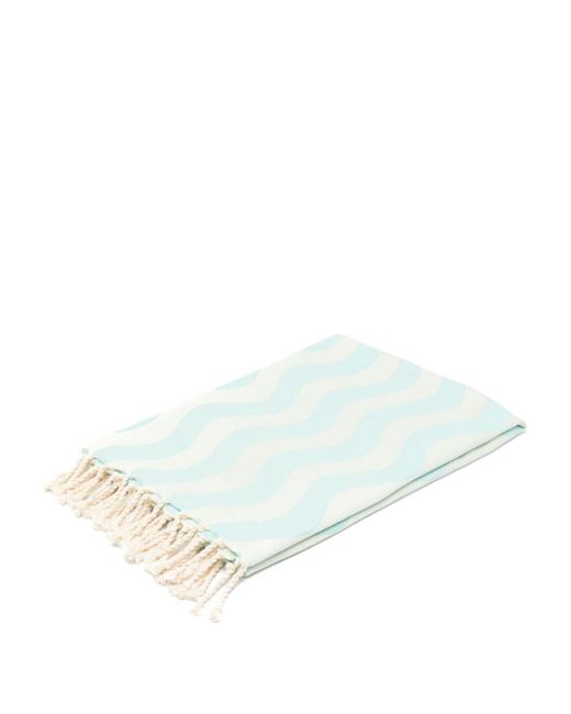 Fouta wave cotton beach towel Mc2 Saint Barth en coloris White