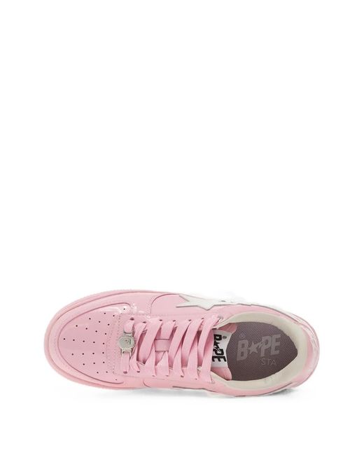 A Bathing Ape Pink Bape Sta Low Tops Sneakers