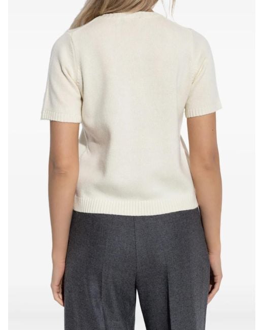 Munthe White Wool-Cashmere Blend T-Shirt