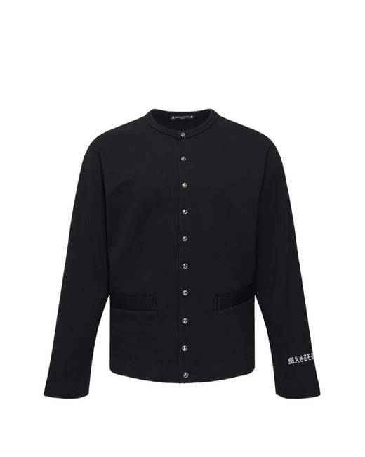 Mastermind Japan Blue Skull-Print Button-Up Cardigan for men