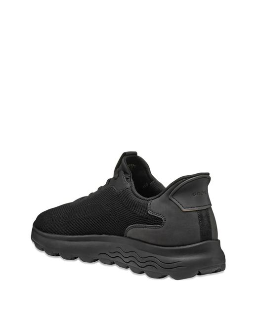 Geox Black Spherica Plus Textured Sneakers for men