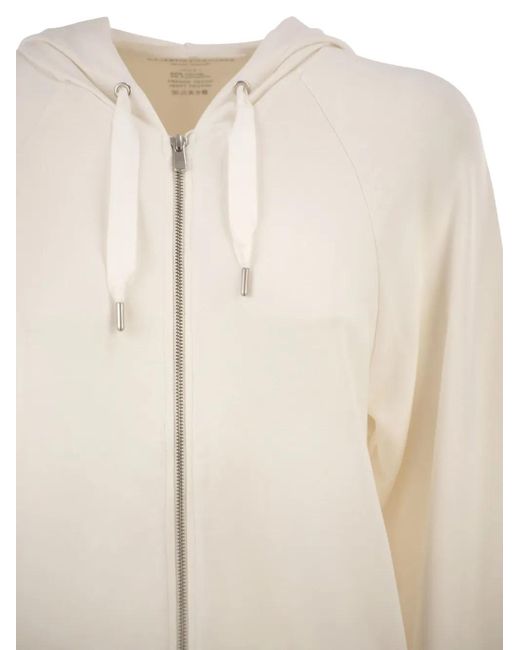 Majestic Filatures White Zip-Up Raglan-Sleeve Hoodie