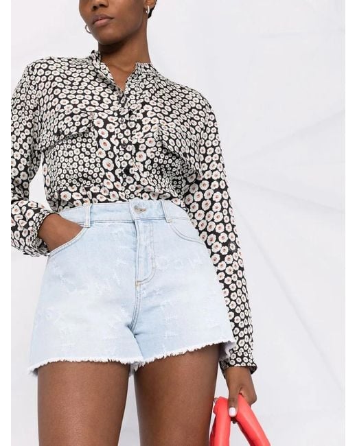 Stella McCartney Blue Stella Logo Denim Shorts