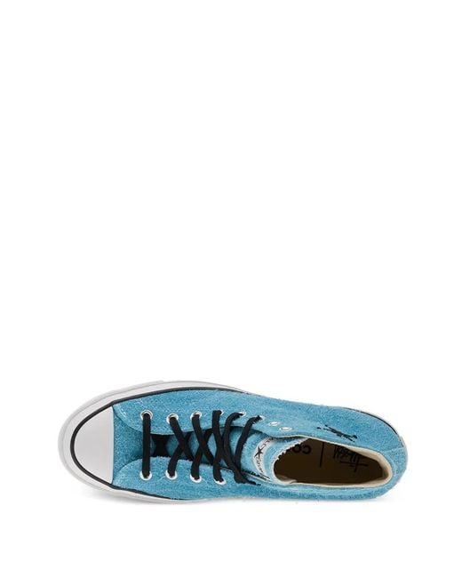 Converse Blue X Stussy Chuck 70 Star-Detail High-Top Sneakers
