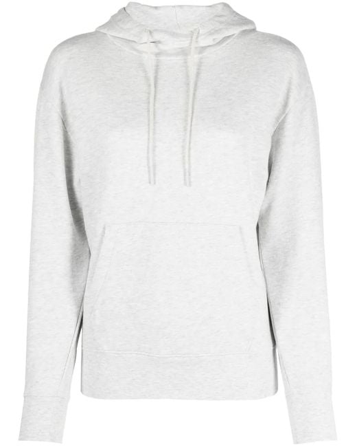 Vince White Drawstring Cotton Hoodie