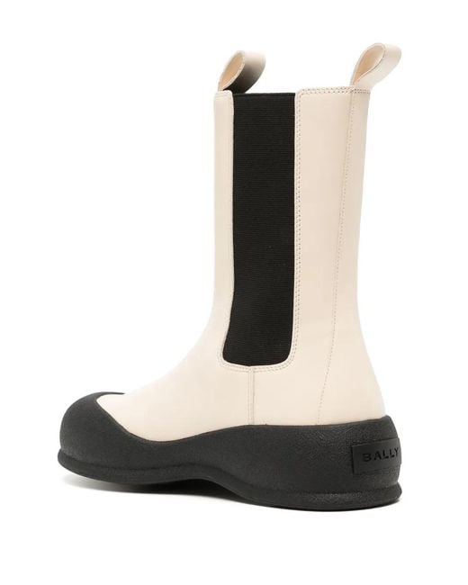 Bally White Flat Leather Boots
