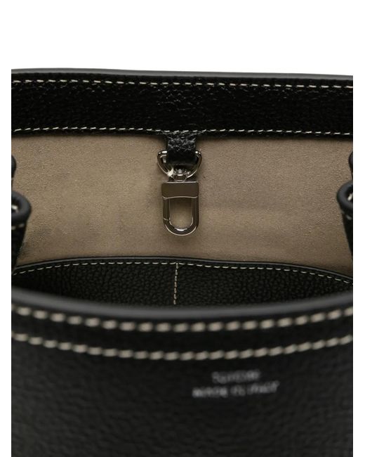 Totême  Black Belted Grained-Leather Bucket Bag