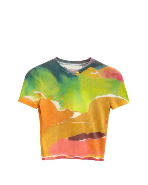 Ulla Johnson Yellow Sana Patterned T-Shirt