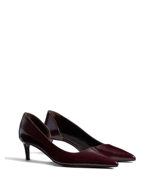 Khaite Brown Pointed Toe Kitten Heel Pumps