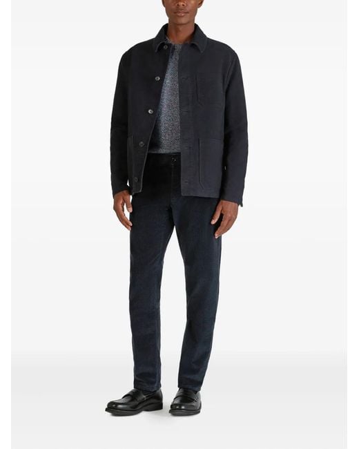 Slowear Blue Patch-Pocket Cotton Shirt Jacket for men