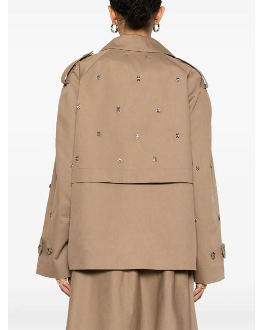 Golden Goose Deluxe Brand Natural Gabardine Jacket With Belted Cuffs And Storm Flap