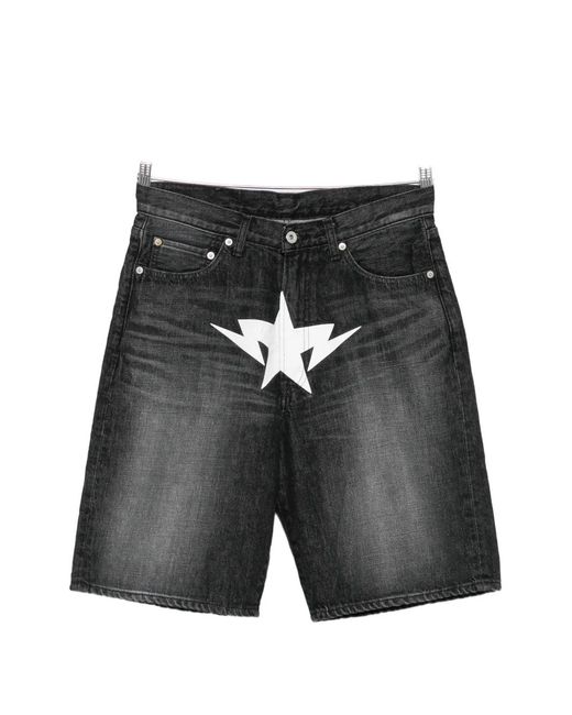 A Bathing Ape Black Star-Print Shorts for men