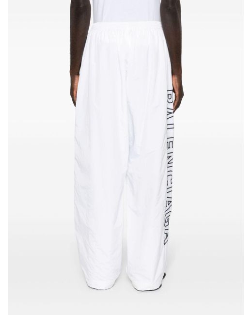 Pantalones de chándal con logo bordado Balenciaga de hombre de color White